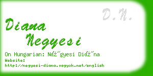 diana negyesi business card